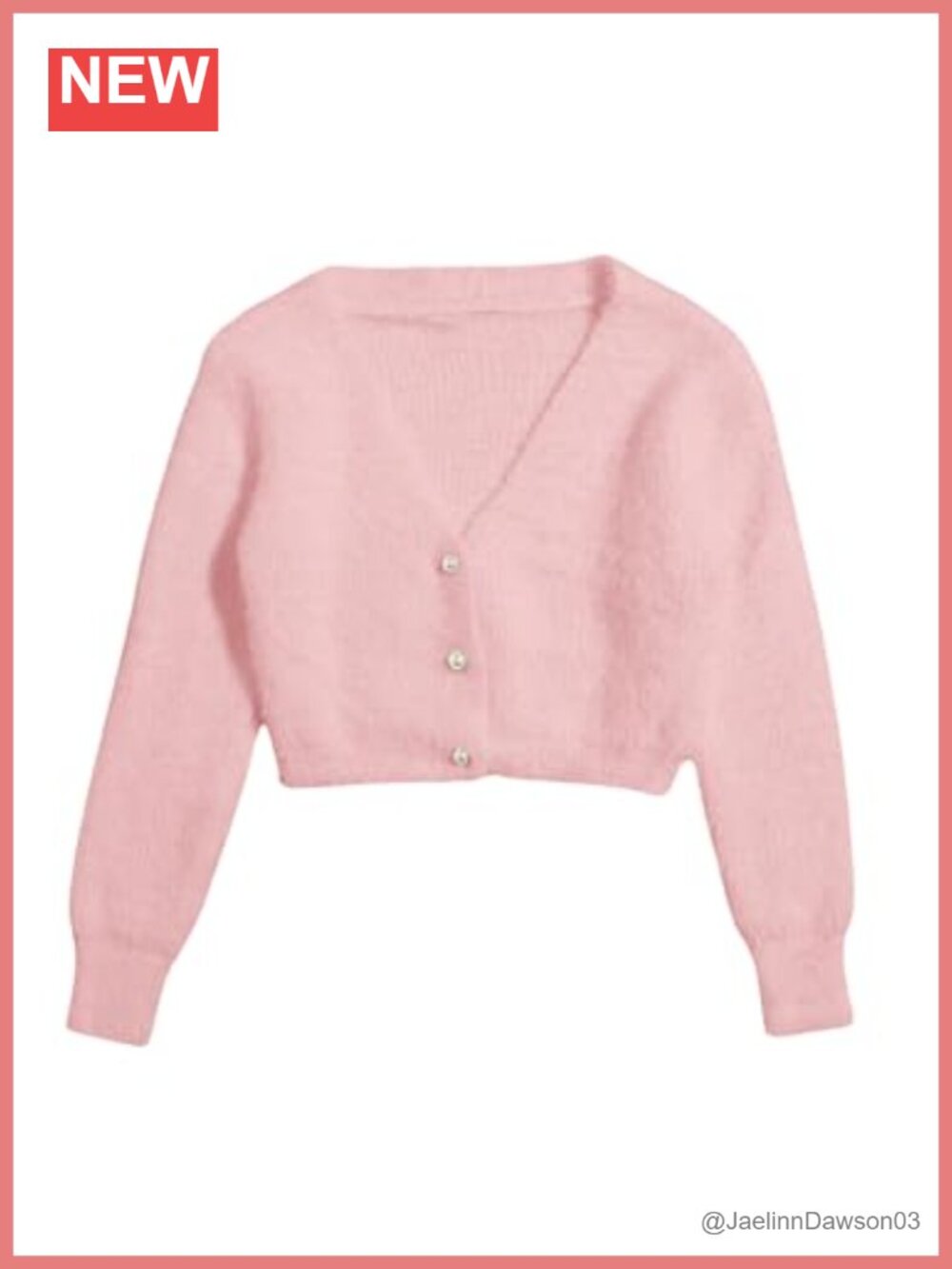 Fuzzy Faux Fur Cropped Cardigan V-Neck Long Sleeve Button Sweater
